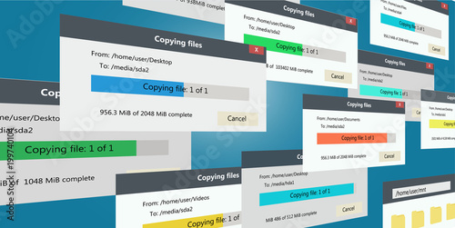 Backup files copying progress bars