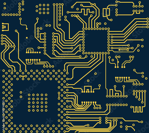 High tech electronic circuit board vector background