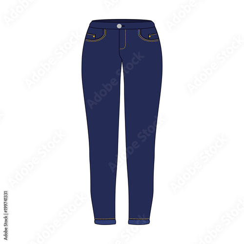 female pants in jean vector illustration design