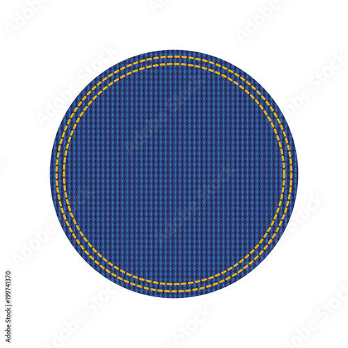jean patch with circle shape vector illustration design