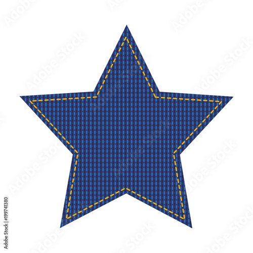 jean patch with star shape vector illustration design
