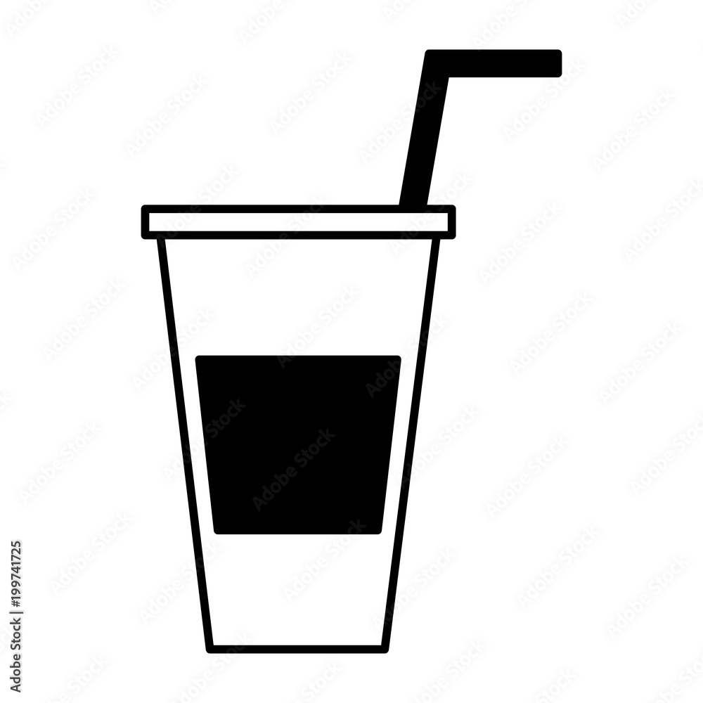 delicious drink in plastic cup with straw vector illustration design delicious drink in plastic cup with straw vector illustration design