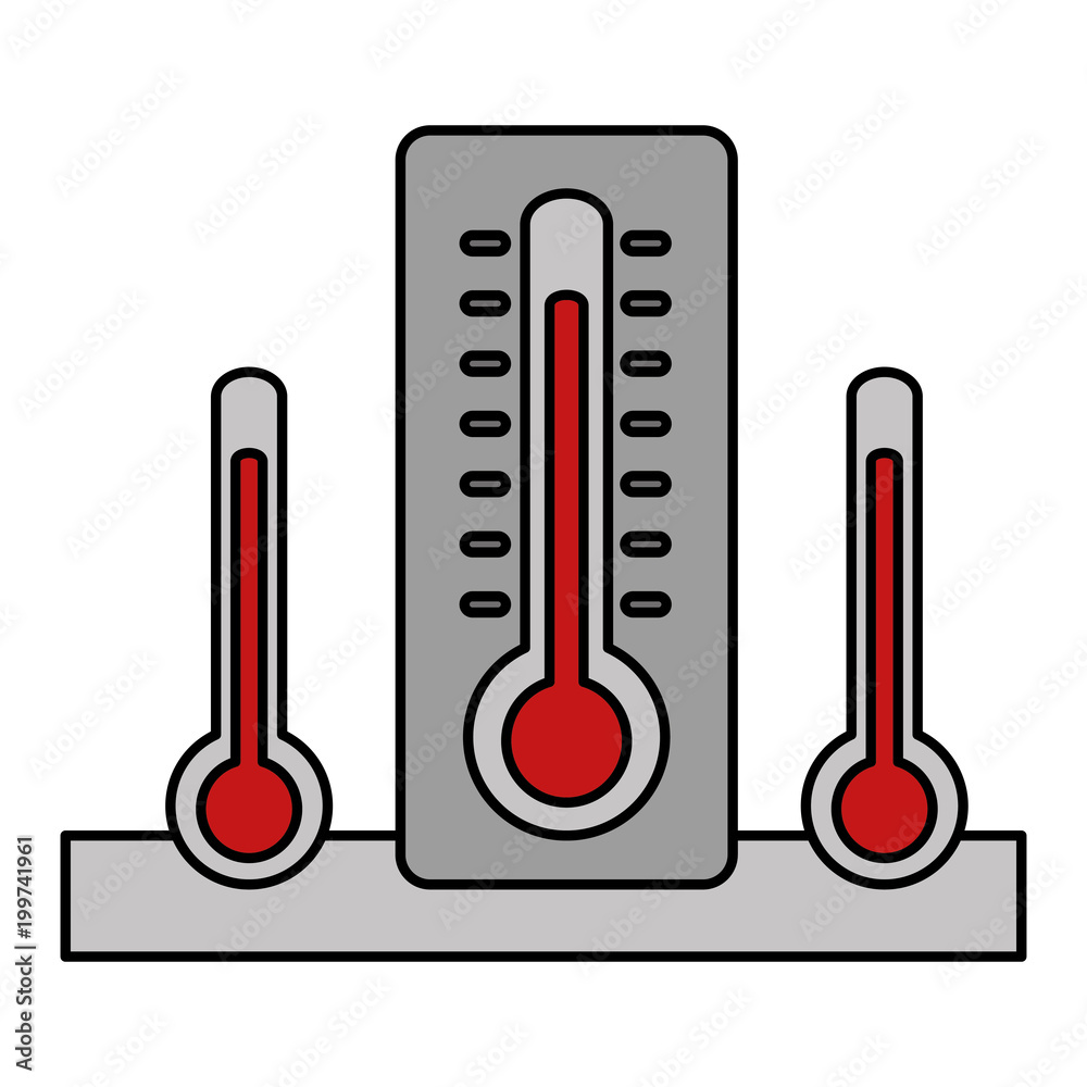 set of thermometer temperature hot measuring vector illustration set of thermometer temperature hot measuring vector illustration