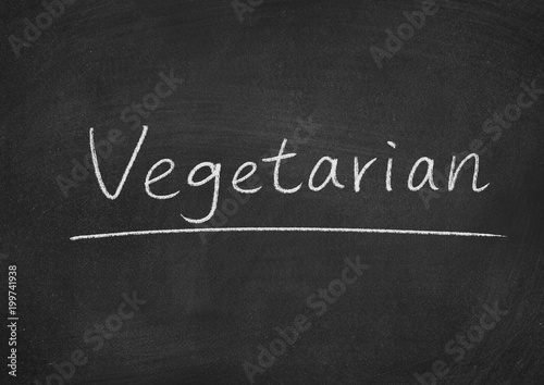 vegetarian concept word on a blackboard background