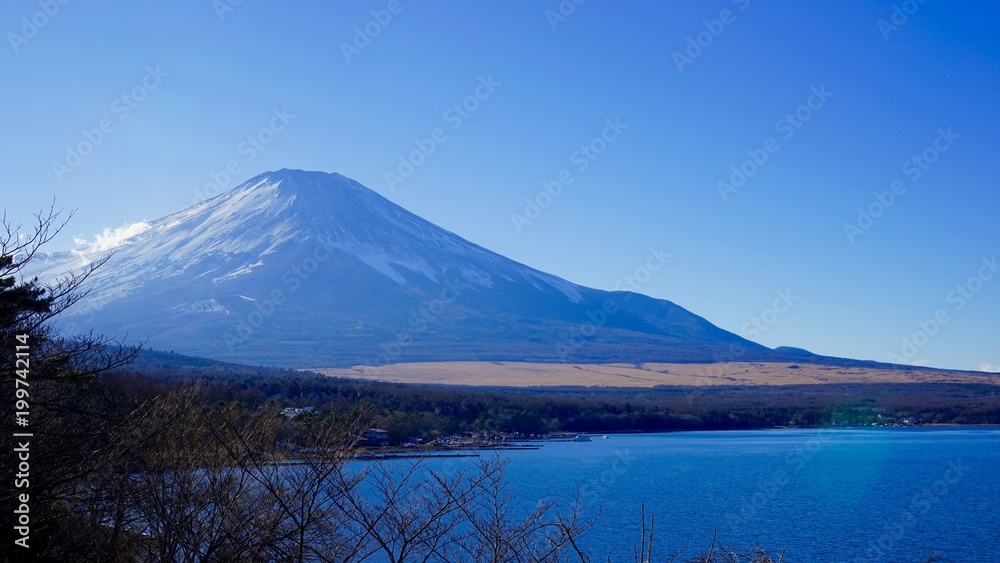 山中湖の旭日丘緑地公園から見る富士山