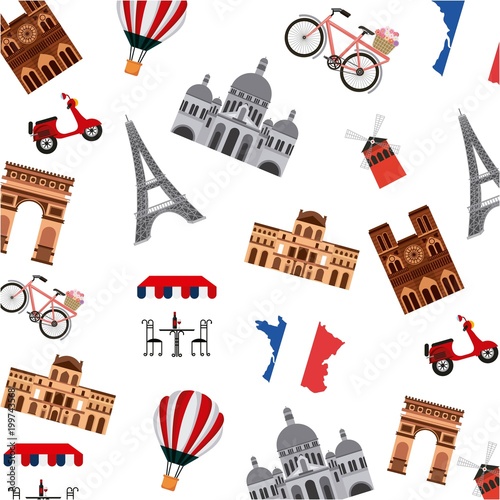landmarks of the world monuments historic landmark background vector illustration