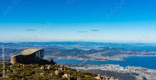 Top of Mount Wellington Looking Down at Hobart Tasmania