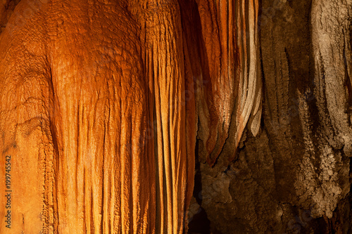 Colorful Stalactite cave and stalagmites