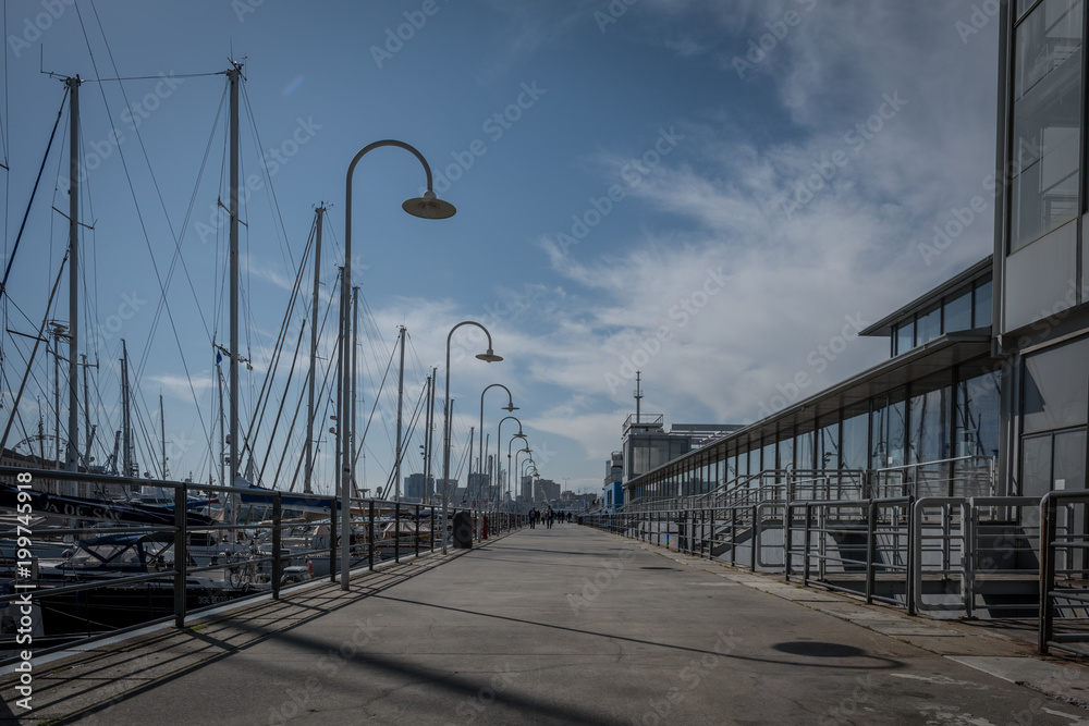 a long promenade in the Italian city of Genoa