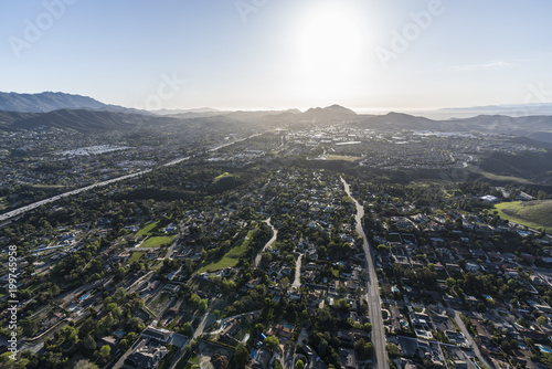 Afternoon aerial view of su...