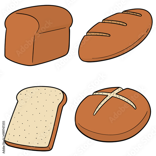 vector set of bread