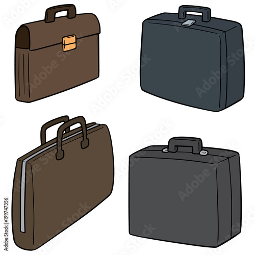 vector set of briefcase