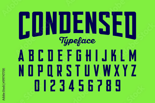 Condensed typeface