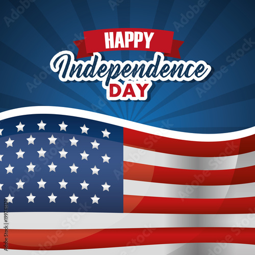 happy independence day card invitation celebration national vector illustration