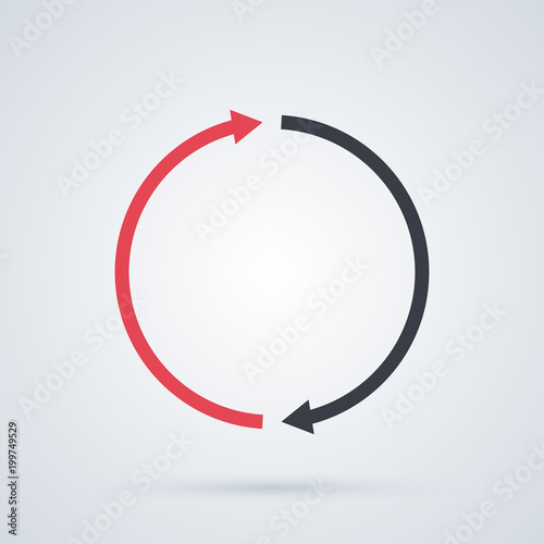 Round cycle template with two segments in elegant business style on white background.