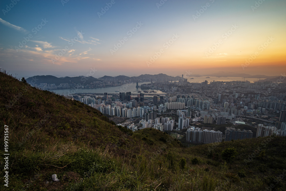 Hong Kong Sunset city view