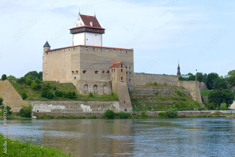 Herman Castle close-up on cloudy August day. Narva, Estonia Herman Castle close-up on cloudy August day. Narva, Estonia