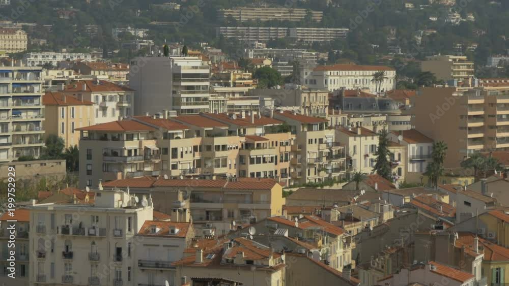 Pan right of buildings in Cannes Pan right of buildings in Cannes