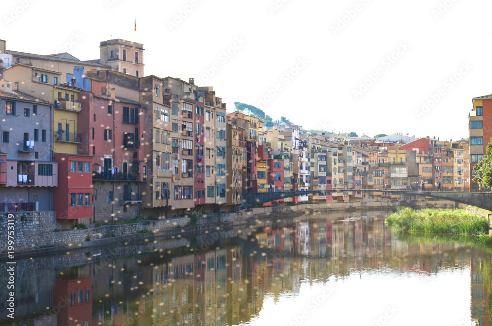 Girona Spain City View River Summer Flies