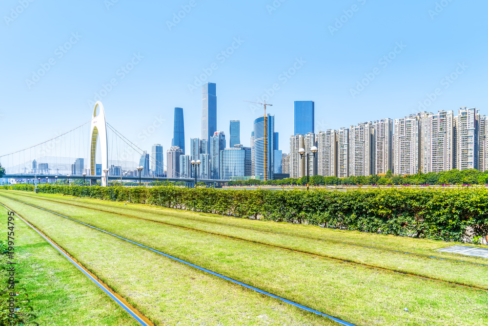 Fototapeta premium Skyline of urban architectural landscape in Guangzhou