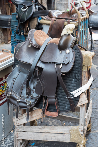 Leather Saddle to the Naples market