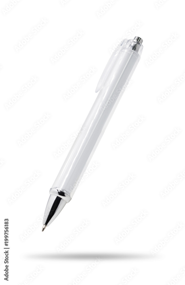 Transparent plastic pen isolated on white background. Template of ballpoint pen for your design. ( Clipping paths ) Transparent plastic pen isolated on white background. Template of ballpoint pen for your design. ( Clipping paths )