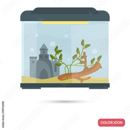 Aquarium color flat icon