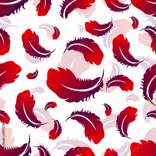 Seamless pattern with Feathers. Vector illustration.