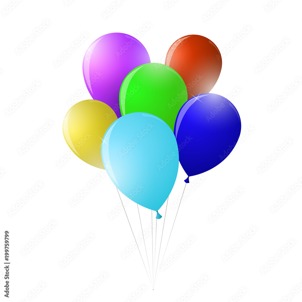 A bunch of balloons on a string for a party A bunch of balloons on a string for a party
