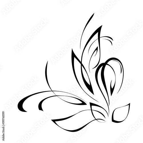 ornament 250. decorative pattern in smooth black lines on a white background
