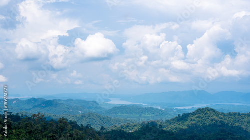 mountain clear blue sky panorama background,clouds with background.(Khao Yai National Park) © pinglabel