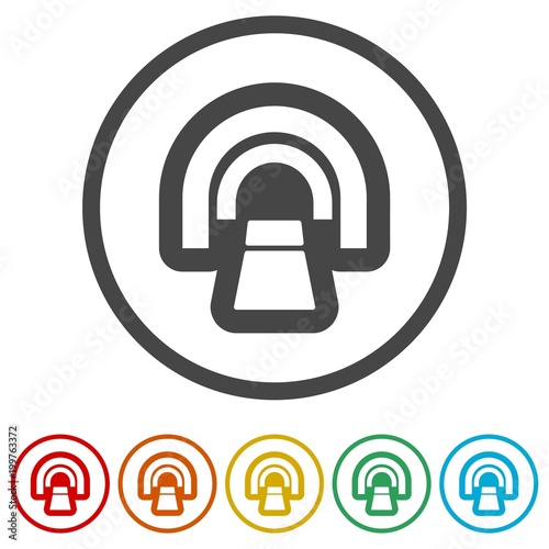 CT scan icon, CT scanner, 6 Colors Included