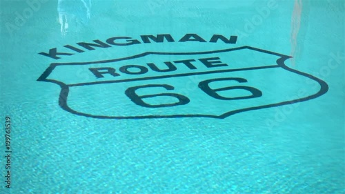 Professional video of legendary kingman route 66 headline in the swimming pool in slow motion 250fps photo