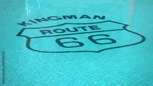 Professional video of legendary kingman route 66 headline in the swimming pool in slow motion 250fps