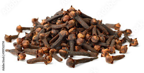 dried cloves isolated on white