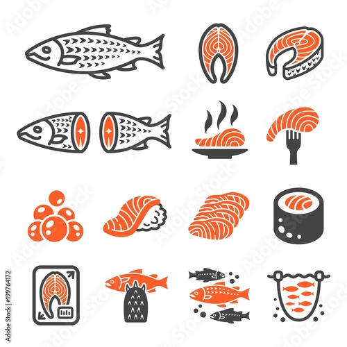 salmon icon set