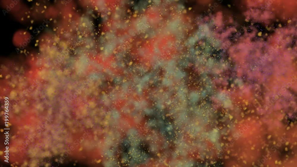 Powder and smoke explosion on dark background. Abstract animation. Powder and smoke explosion on dark background. Abstract animation.