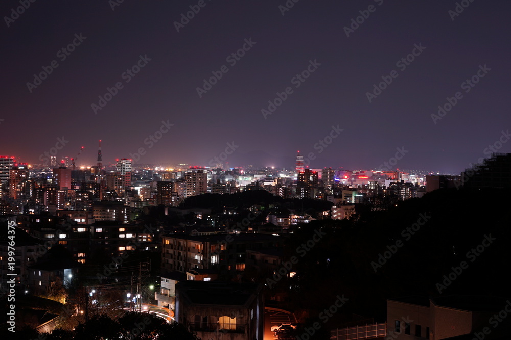 福岡市中央区の夜景都市風景