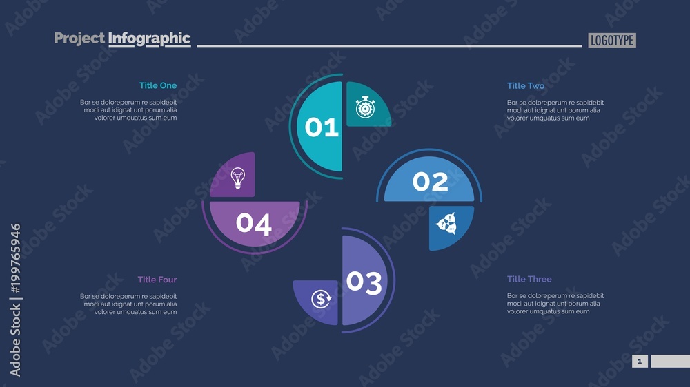 Cycle Chart with Four Elements Template Stock Vector | Adobe Stock