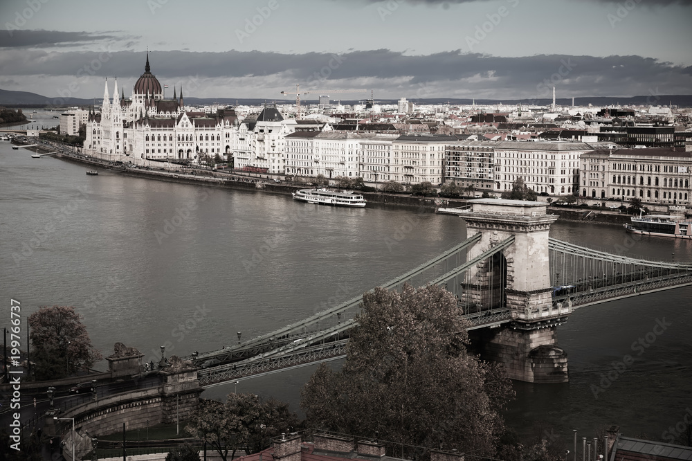 Hungarian Parliament and Budapest Chain Bridge