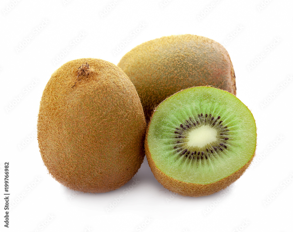 Mature fruit kiwi isolated on white background Mature fruit kiwi isolated on white background