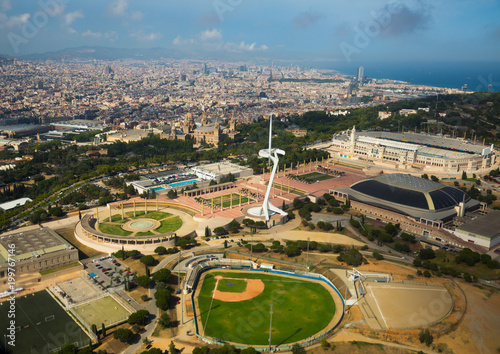 Aerial view of Sports Complex in Barcelona photo