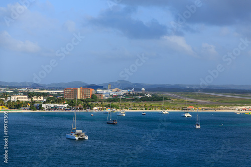 Sailboats by Aruba Airport