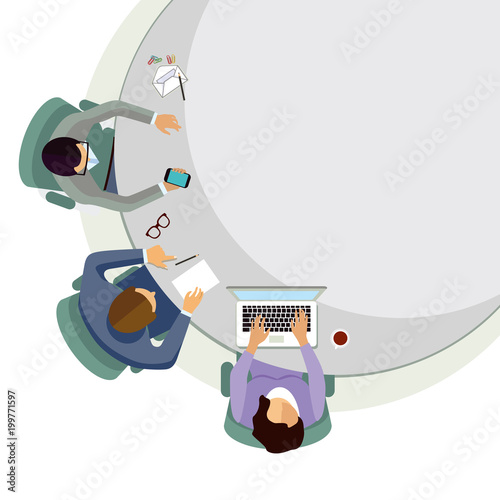 Brainstorming im Büro, Illustration