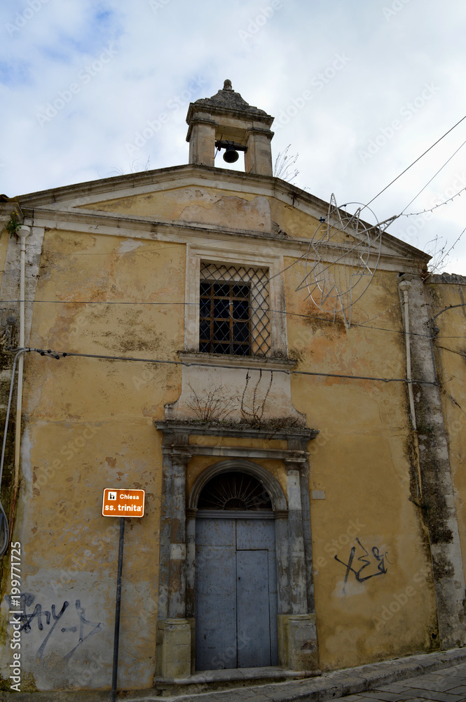 Facade of Santissima Trinità Church, Ragusa Ibla, Sicily, Italy