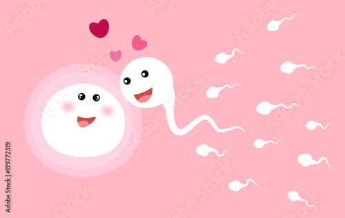 sperm and egg. vector illustration.