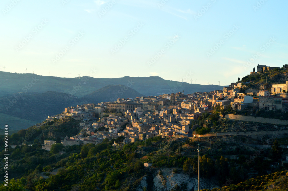 Panorama of Leonforte, Enna, Sicily, Italy
