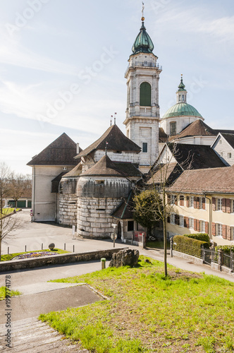 Solothurn, Stadt, Altstadt, Baseltor, Stadttor, St. Ursen-Kathedrale, Barock, Festung, Hauptgasse, Altstadthäuser, Frühling, Schweiz