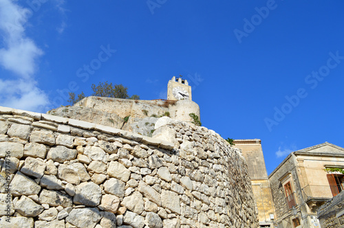 Gash of the Ancient Tower of the Conti Castle  Modica  Ragusa Sicily