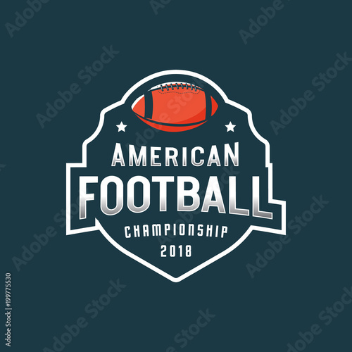 american football logo. sport emblem, badge. vector illustration